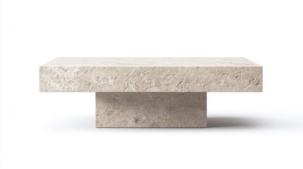 Minimalist Stone Pedestal for Product Display on White Background