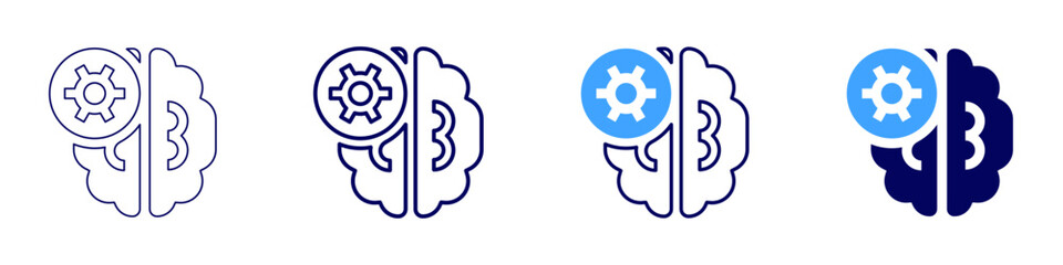 Brain operation icon in 4 different styles. Thin Line, Line, Bold, and Bold Line. Duotone style. Editable stroke