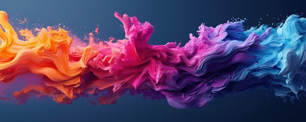 Colorful abstract paint splashes creating a dynamic and vibrant visual effect.