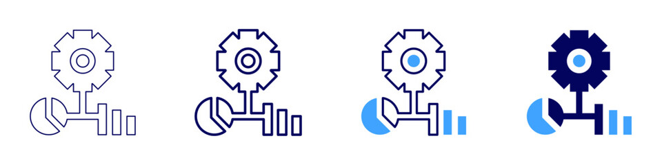 Compliance management icon in 4 different styles. Thin Line, Line, Bold, and Bold Line. Duotone style. Editable stroke