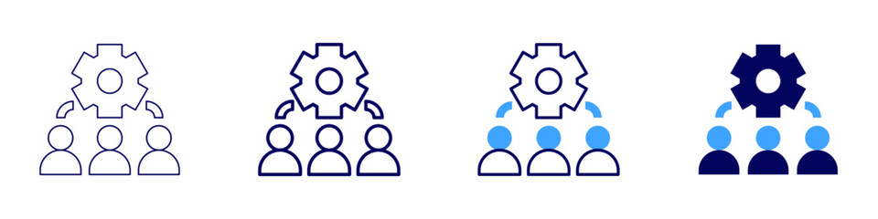 Corporate strategy icon in 4 different styles. Thin Line, Line, Bold, and Bold Line. Duotone style. Editable stroke
