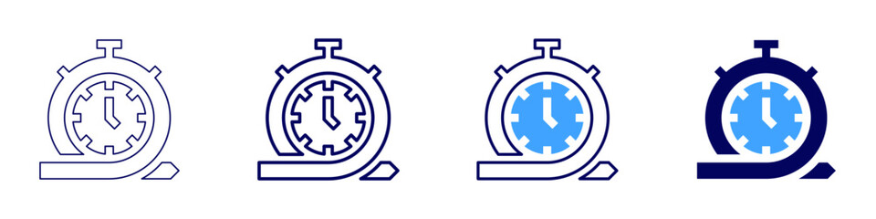 Product lifecycle icon in 4 different styles. Thin Line, Line, Bold, and Bold Line. Duotone style. Editable stroke
