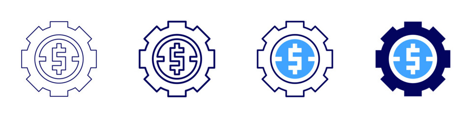 Obraz premium Profitability analysis icon in 4 different styles. Thin Line, Line, Bold, and Bold Line. Duotone style. Editable stroke