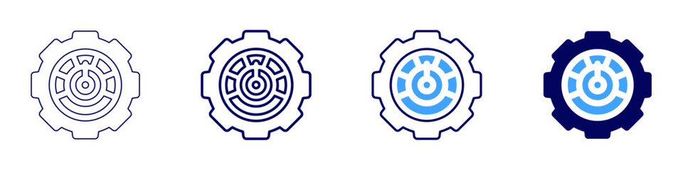 Sales management icon in 4 different styles. Thin Line, Line, Bold, and Bold Line. Duotone style. Editable stroke