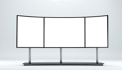 Obraz premium blank digital stand billboard isolated on white background,billboard, no people, photography, copy space, horizontal, color image, communication, advertisement, 