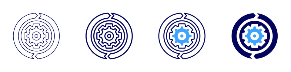Sustain icon in 4 different styles. Thin Line, Line, Bold, and Bold Line. Duotone style. Editable stroke