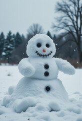 Obraz premium Snowman in a Winter Wonderland