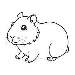 Adorable Hamster Cartoon Illustration for Kids' Coloring Pages and Educational Materials