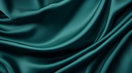 Obraz premium Teal Silk Fabric Draped in Soft Folds