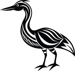 Bittern line art vector, Bittern silhouette vector illustration, Bittern vector icon