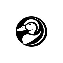 duck head logo isolated on white.