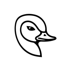 duck head logo isolated on white.