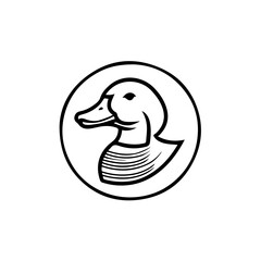 duck head logo isolated on white.