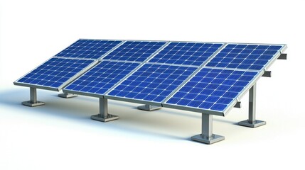 The efficiency of the energy stocks market. Solar panels arranged in a grid for renewable energy production.