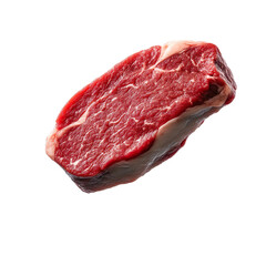 Fototapeta premium Fresh raw beef steak with marbling, ideal for grilling or cooking. Perfect for meat lovers seeking quality cuts for delicious meals