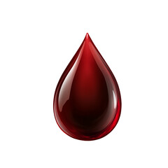 red drop of blood isolated on transparent background