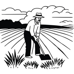 Middle-Aged Man with Light Skin in .EPS Format – Professional Vector Illustration for Design, Branding, 