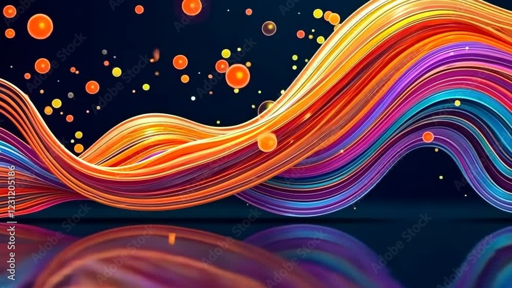 Aufkleber A colorful line with many small circles. The circles are in different colors