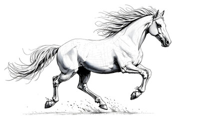 A horse in a sketch style 