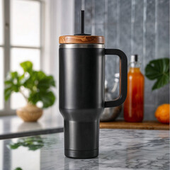 Stanley quencher water bottle mockup