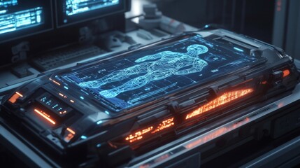 Obraz premium Futuristic Medical Body Scan on a High Tech Device