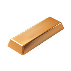 Shiny Gold Bar with Smooth Surface Captured on White Background