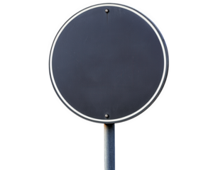 blank circular road sign isolated on transparency background, perfect for various design projects. simplicity of sign allows for versatile use in graphics and illustrations