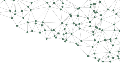 Abstract Black and White Polygonal Network Background with Connected Dots and Lines for Digital Applications