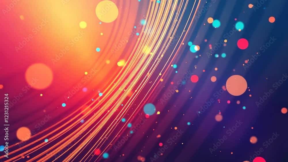 Poster A colorful background with many small dots. The dots are in different colors and sizes. The background is a mix of red, blue, and yellow