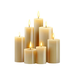 burning candle on a white background