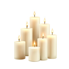 candles on a white background