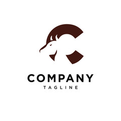 Letter C Buffalo Logo Icon Vector