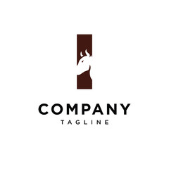 Letter I Buffalo Logo Icon Vector