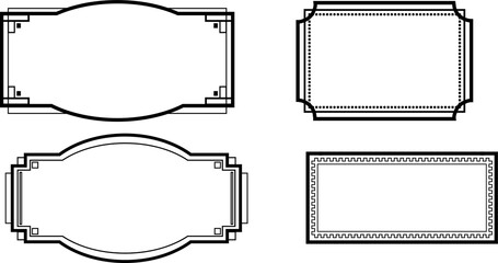 Set Of Black Frame With Different Shapes Doodle Elements Vector