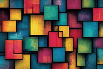 Pixelated patterns creating a retro digital look, with vibrant, pixel-based designs reminiscent of early computer graphics