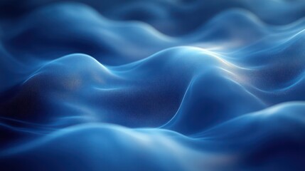 Obraz premium Abstract Blue Waves: A Digital Rendering of Serene Undulation