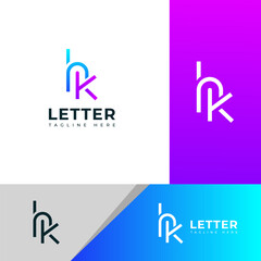 Creative HK, KH letter logo design 