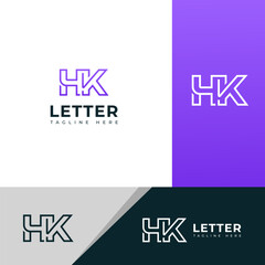 Creative HK, KH letter logo design 