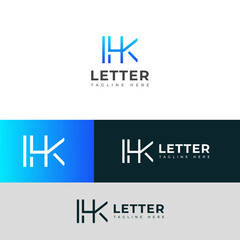 Fototapeta premium Creative HK, KH letter logo design 