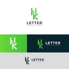 Creative HK, KH letter logo design 