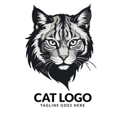 cat vector illustration. Cute Cat logo design idea. Adorable pet logo 
