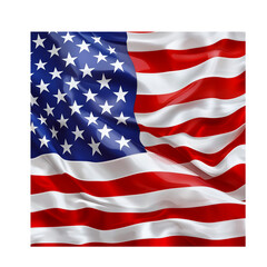american flag isolated on white