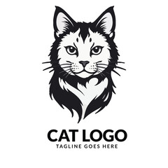 cat vector illustration. Cute Cat logo design idea. Adorable pet logo 
