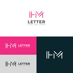 Creative HM, MH letter logo design