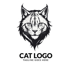 cat vector illustration. Cute Cat logo design idea. Adorable pet logo 
