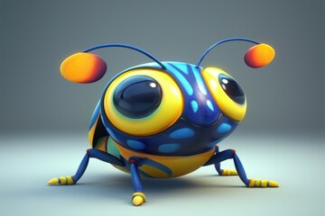 Charming little beetle depicted in a playful style.