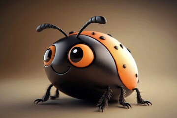 Vibrant and Joyful Cartoon Bug Designed for Kids' Art