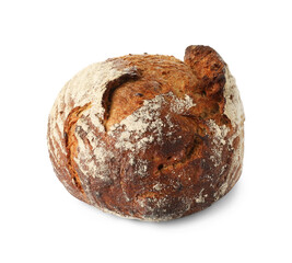 One freshly baked bread isolated on white