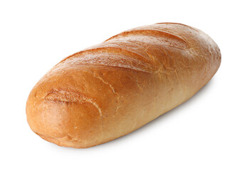 One freshly baked bread isolated on white