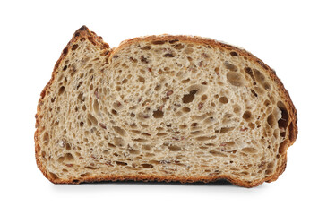 Piece of fresh bread isolated on white